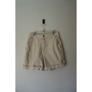 Stoic Canvas‎ High Rise Shorts Gorpcore Granola Girl Frayed Hem Cream Size 8